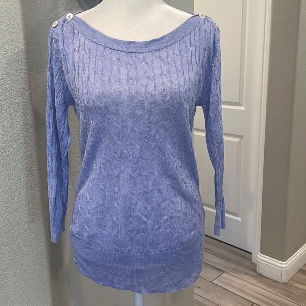 J. Crew Boat Neck Collar 100% Linen 3/4 Blouse Size XS